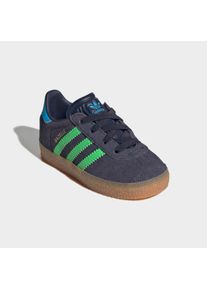 Sneaker adidas originals "GAZELLE COMFORT CLOSURE ELASTIC LACES KIDS", M&auml;dchen, Gr. 26, blau (shadow navy, screaming gr&uuml;n, lucid aquamarine), Leder, Synthetik, Schuhe Sneaker, f&uuml;r Kinder