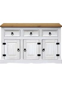 M&ouml;bilia Kommode M&Ouml;BILIA, wei&szlig; (wei&szlig;, honig), B:130cm H:80cm T:45cm, Massivholz, Sideboards, Kommode, im mexikanischen Landhaus-Stil