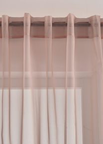 Gardin av l&auml;tt voile med dolda h&auml;llor (1-pack) - brun - storlek 145x140 cm - bonprix