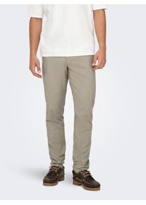 Only & Sons Anzughose ONLY & SONS "ONSMARK PETE SLIM DOBBY 0058 PANT NOOS", Herren, Gr. 32, L&auml;nge 30, grau (fallen rock), Web, Obermaterial: 88% Baumwolle, 9% Polyester, 3% Elasthan, unifarben, slim fit normal, Hosen Anzughose