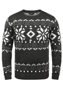 !Solid Rundhalspullover SOLID "Rundhalspullover SDNorwig", Herren, Gr. S, grau (dar grau m), Obermaterial: 100% Polyacryl PAN., Pullover Rundhalspullover