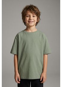 T-Shirt name it "NKMVOBBO SS NREG TOP NOOS", Jungen, Gr. 146/152, shadow, Jersey, Obermaterial: 100% Baumwolle, unifarben, loose fit h&uuml;ftlang, Rundhals, abgesteppte Kante, Shirts T-Shirt, loose fit mit leicht &uuml;berschnittenen Schultern