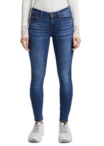 Skinny-fit-Jeans Tom Tailor Denim "JONA", Damen, Gr. 32, L&auml;nge 32, blau (clean mid stone blau denim), Denim/Jeans, Obermaterial: 72% Baumwolle, 27% Polyester, 1% Elasthan, skinny fit lang, Jeans Skinny-fit-Jeans