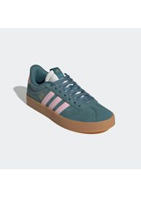 Sneaker adidas Sportswear "VL COURT 3.0", Damen, Gr. 39, gr&uuml;n (preloved teal, clear pink, gold metallic), Leder, Textil, Schuhe Sneaker, inspiriert vom Design des adidas samba