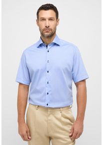 Kurzarmhemd Eterna "MODERN FIT", Herren, Gr. 39, Normalgr&ouml;&szlig;en, blau, 100% Baumwolle, tailliert, Hemden Kurzarmhemd, NON IRON (b&uuml;gelfrei)
