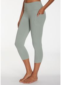 active by Lascana 3/4-Leggings LASCANA ACTIVE, Damen, Gr. 44/46, N-Gr, gr&uuml;n (mint), Obermaterial: 95% Baumwolle, 5% Elasthan, unifarben, Basic, k&ouml;rpernah 3/4-L&auml;nge, Hosen 3/4-Leggings, mit Handytasche, Loungewear
