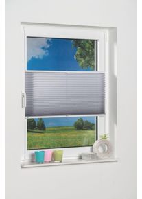 Plissee K-home "Klemmfix Pisa" Gr. 36, grau (silbergrau), B:115cm H:130cm, Obermaterial: 100% Polyester, Plissees, Plissee, Crushed-Optik, Topseller