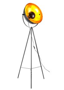 OTTO HOME Stehlampe "Totte - Stehleuchte mit Dreibein, beige o schwarz, Wohnzimmer, Flur", gold (schwarz, goldfarben), 1, &Oslash; 38,5cm H: 153,5cm, 1 Stk., Leuchten, E27, indirektes Licht, standfest, Wippschalter, Retro, Industrie Look, Stehlampe