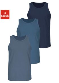H.I.S. Tanktop H.I.S "Unterziehshirt, Unterhemd f&uuml;r Herren", Herren, Gr. 4/S, blau (dunkelblau, mittelblau, blau), Single Jersey, Obermaterial: 100% Baumwolle, unifarben, Basic, k&ouml;rpernah normal, Rundhals, Tops Tanktop, unifarben, Rundhalsausschnitt, aus Baumwolle, Topseller