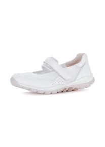 Riemchenballerina ROLLINGSOFT, Damen, Gr. 36, wei&szlig;, Leder, Textil, Schuhe Riemchenballerina, Klettschuh, Freizeitschuh, Komfortschuh mit Lochmuster