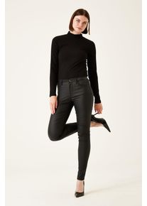 High-waist-Jeans Garcia "Celia superslim", Damen, Gr. 26, L&auml;nge 32, schwarz, Denim/Jeans, Obermaterial: 58% Baumwolle, 37% Polyester, 5% Elasthan, Basic, skinny fit normal, Jeans High-waist-Jeans