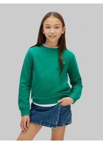 Calvin Klein Jeans Sweatshirt CALVIN KLEIN "MINI BADGE", M&auml;dchen, Gr. 6 (116), gr&uuml;n (lush meadow), Sweatware, Obermaterial: 100% Baumwolle, unifarben, regular fit normal, Rundhals, eingesetzt Rippb&uuml;ndchen, Sweatshirts Sweatshirt, Regular fit f&uuml;r Kinder