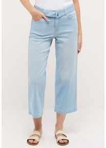 7/8-Jeans Angels "Linn City", Damen, Gr. 44, L&auml;nge 24, bleached blau used, Denim/Jeans, Obermaterial: 89% Baumwolle, 8% Polyester, 3% Elasthan, unifarben, relaxed fit 7/8-L&auml;nge, Jeans 7/8-Jeans, Culotte im Relaxed Fit, mit G&uuml;rtel