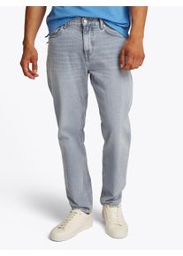 Tapered-fit-Jeans Tommy Hilfiger "HARLEM Tapered Fit", Herren, Gr. 36, L&auml;nge 32, grau (port grau), Denim/Jeans, Obermaterial: 100% Baumwolle, normal kn&ouml;chellang, Jeans Tapered-fit-Jeans, in grauer Waschung