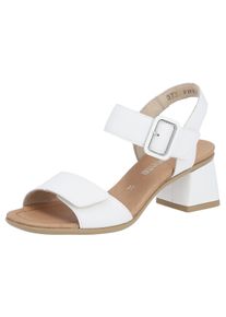 Sandalette Remonte "ELLE-Collection", Damen, Gr. 42, wei&szlig;, Leder, Schuhe Sandalette, Blockabsatz, Sommerschuh, Sandale, Abendschuh mit Klettverschluss
