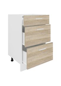 Unterschrank Vcm "K&uuml;chenschrank B 50 cm Unterschrank Schublade Esilo", braun (wei&szlig;, sonoma, eiche), B:50cm T:46cm, Obermaterial: 100% Holz Wood., Schr&auml;nke, Unterschrank