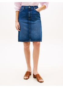 Jeansrock Tommy Hilfiger "DNM NEW DOREEN KNEE SKIRT RW", Damen, Gr. 44, new doreen, Web, Obermaterial: 100% Baumwolle, unifarben, gerade knielang, R&ouml;cke Jeansrock, mit 5-Pocket-Design