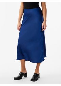 Midirock Y.A.S "YASPELLA HW MIDI SKIRT S. NOOS", Damen, Gr. XXL (44), blau (navy peony), Web, Obermaterial: 97% Polyester, 3% Elasthan, unifarben, regular fit wadenlang, R&ouml;cke Midirock