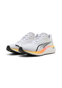Laufschuh Puma "ELECTRIFY NITRO 4", Herren, Gr. 44, wei&szlig; (Puma wei&szlig;, poison pink, sun stream), Synthetik, Schuhe Laufschuh, mit atmungsaktivem Mesh-Obermaterial, mit herausnehmbarer Innensohle