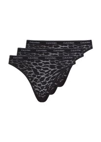 Bikinislip "3 PACK BIKINI (LOW-RISE)", Damen, Gr. XXL (46), 3 Stk., schwarz (schwarz, schwarz, schwarz), Obermaterial: 87% Polyamid, 13% Elasthan, Calvin Klein Underwear, gemustert, k&ouml;rpernah, Unterhosen Bikinislip, mit CK-Logo am Bund