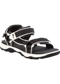 Sandale Jack Wolfskin "SEVEN SEAS 3 K", M&auml;dchen, Gr. 39, schwarz, Synthetik, Textil, Schuhe Sandale, mit Klettverschluss