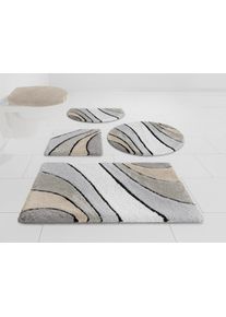 Badematte OTTO HOME "Josie, Badvorleger, Badezimmer Teppich" Gr. 61, beige (natur), H:20mm, Polyester, Badematten, Badematte, Badteppich, Badematten, rechteckig, rund & als 3-tlg. Set erh&auml;ltlich