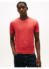 T-Shirt Tommy Jeans "TJM XSLIM JASPE HTR TEE EXT", Herren, Gr. S, terracotta rot htr, Single Jersey, Obermaterial: 60% Baumwolle, 40% Polyester, Basic, slim fit normal, Rundhals, eingesetzt abgesteppte Kante, Shirts T-Shirt, Mit Rundhalsausschnitt