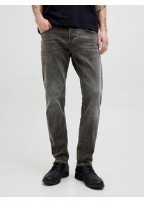 Jack & Jones Tapered-fit-Jeans JACK & JONES "JJIMIKE JJWELLS JJ", Herren, Gr. 33, L&auml;nge 30, schwarz (schwarz ink), Denim/Jeans, Obermaterial: 99% Baumwolle, 1% Elasthan, Abriebeffekte, bequem lang, Jeans Tapered-fit-Jeans, Baumwollmischung, comfort fit