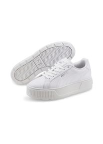 Sneaker Puma "KARMEN L", Damen, Gr. 38, Puma wei&szlig;, Puma wei&szlig;, Puma silber, Synthetik, Schuhe Sneaker, mit Schn&uuml;rverschluss, mit SOFTFOAM+ D&auml;mpfungstechnologie, aus Leder