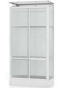 Gew&auml;chshaus Vitavia "HKP4mm", grau (aluminium eloxiert), B:81cm H:165,5cm T:43cm, Gew&auml;chsh&auml;user, Gew&auml;chshaus, Balkongew&auml;chshaus mit Stahlfundament silber