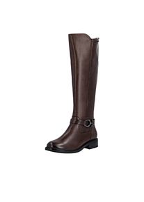 Stiefel Remonte "Elisabeth Hurley-Collection", Damen, Gr. 45, Normalschaft, dunkelbraun, Leder, Lederimitat, unifarben, Schuhe Stiefel, Langschaftstiefel, Klassik-Stiefel mit Innenrei&szlig;verschluss