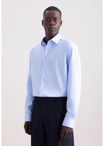 Businesshemd Seidensticker "Schwarze Rose", Herren, Gr. 6XL (54), normale &Auml;rmell&auml;ngen, blau, 100% Baumwolle, unifarben, comfort fit, 2-Knopf-Manschette, Hemden Businesshemd, Comfort 1/1 Kentkragen Uni