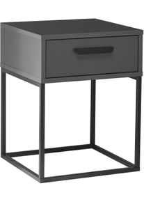 Nachtkommode Schlafkontor "Suna Kommode, Nachttisch, Nachtschrank", grau (graphit), B:40cm H:52cm T:38,5cm, Melamin, Sideboards, Nachtkommode, auf Metallgestell