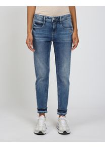 Relax-fit-Jeans Gang "94AMELIE CROPPED", Damen, Gr. 31, N-Gr, lightning crash, Denim/Jeans, Obermaterial: 98% Baumwolle, 2% Elasthan, relaxed fit 7/8-L&auml;nge, Jeans Relax-fit-Jeans, aus robustem Gabardine Stretch