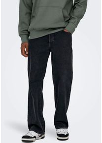 Only & Sons Slim-fit-Jeans ONLY & SONS "ONSLOOM SLIM LBD 8263 AZG DNM NOOS", Herren, Gr. 32, L&auml;nge 30, schwarz (washed schwarz), Denim/Jeans, Obermaterial: 100% Baumwolle, Abriebeffekte, schmal kn&ouml;chellang, Jeans Slim-fit-Jeans