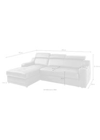 exxpo - sofa fashion Ecksofa &raquo;Lotos, bequem und funktionell, Federkern, Breite 242cm, L-Form&laquo; mit Kopf- bzw. R&uuml;ckenverstellung, wahlweise mit 