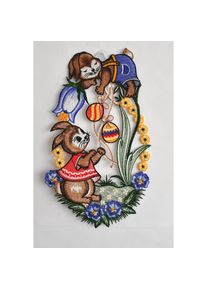 Stickereien Plauen Fensterdekoration &raquo;Fensterbild Osterhasen&laquo; Plauener Spitze