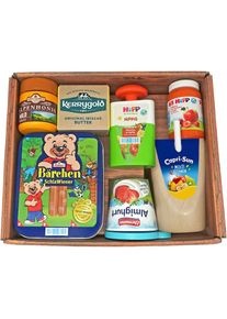 Tanner Kaufladensortiment &raquo;Gro&szlig;es Kaufladen Set aus Holz mit 7 Markenminiaturen&laquo; aus Holz, FSC - sch&uuml;tzt Wald