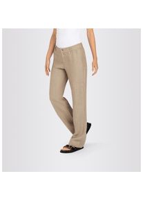 MAC Leinenhose &raquo;NORA&laquo; Sommerhose in verk&uuml;rzter L&auml;nge, temperaturausgleichend beige, Gr&ouml;&szlig;e 48