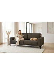 OTTO home 3-Sitzer &raquo;Xander&laquo; Breite 224 cm, Soft-Touch Chenille, schwarze Metallf&uuml;&szlig;e