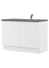 IMPULS K&Uuml;CHEN Mehrzweckschrank-Set &raquo;Warschau&laquo; Sp&uuml;lenschrank und W&auml;schekorbschrank, Breite 120 cm, 6 Stk. tlg.