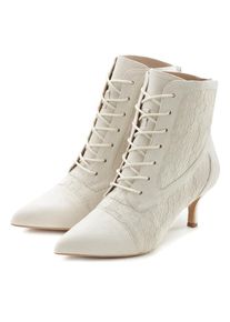 Lascana Schn&uuml;rstiefelette &raquo;Sommerstiefelette&laquo; in sexy Spitzen Optik, Stiefel beige, Gr&ouml;&szlig;e 40