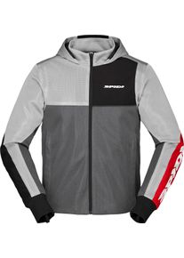 Spidi Hoodie Net, textile jacket , color: Light Grey/Grey/Red , size: XL
