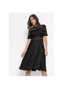 bonprix Spitzenkleid festlicher Stil, mit kurzem Arm, ausgestellte Passform