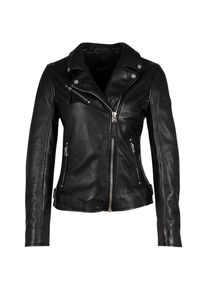 Mauritius Lederjacke &raquo;PGG W14 LEGV&laquo; im Biker-Style, asymetrischem Rei&szlig;verschluss, Reverskragen schwarz, Gr&ouml;&szlig;e XS