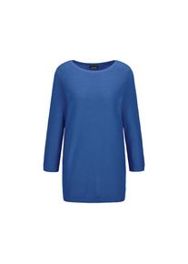 GOLDNER Rundhalspullover &raquo;Eleganter Baumwollpullover, Halbarm&laquo; U-Boot-Ausschnitt blau, Gr&ouml;&szlig;e 38
