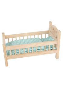 Small Foot - Wooden Doll Bed Natural with Bedding. 4ldg.