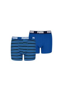 Boxershorts Puma "Puma BOYS EVERYDAY STRIPED BOXERS", Jungen, Gr. 134/140, navy, blau, Single Jersey, Obermaterial: 95% Baumwolle, 5% Elasthan, k&ouml;rpernah, Unterhosen Boxershorts, ohne Eingriff, mit elastischem Logobund