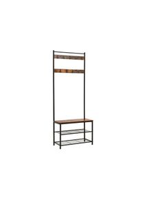 VASAGLE Fogas paddal &eacute;s cipőtart&oacute;val 3 az 1 f&eacute;m/fa 70x32,5x175 cm