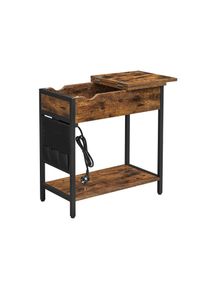 VASAGLE Kanap&eacute;asztal USB fi&oacute;kokkal &eacute;s t&aacute;rol&oacute;hellyel